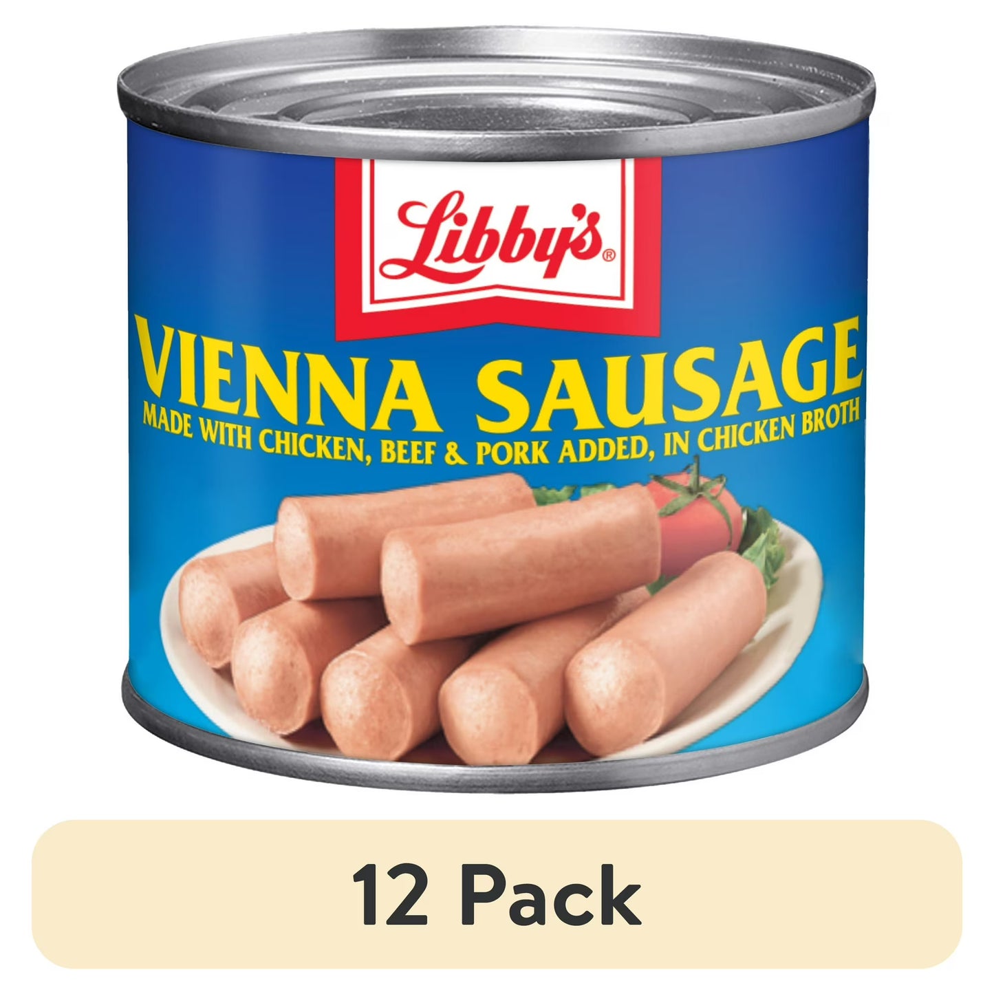 (12 pack) Libby's Vienna Sausage in Chicken Broth, 10g Protein Per Serving, Canned Sausage, 4.6 oz.Can