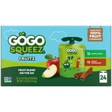 GoGo squeeZ No Sugar Added Apple Cinnamon Apple Applesauce Variety Pouches, 3.2 oz (24 Pack)
