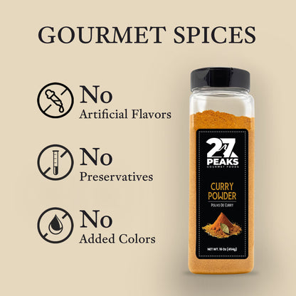 27 Peaks Gourmet No Artificial Flavors Curry Powder, 16 oz Bottle