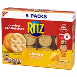 (3 pack) RITZ Cheese Sandwich Crackers, Lunch Snacks, 8 Snack Packs (6 Cracker Sandwiches Per Pack)