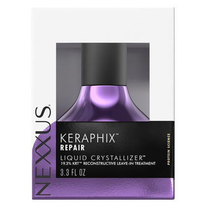 Nexxus Keraphix Liquid Crystallizer Reconstructive Leave-In Serum for Damaged Hair with KRT Keratin Resistance Therapy, 3.3 fl oz