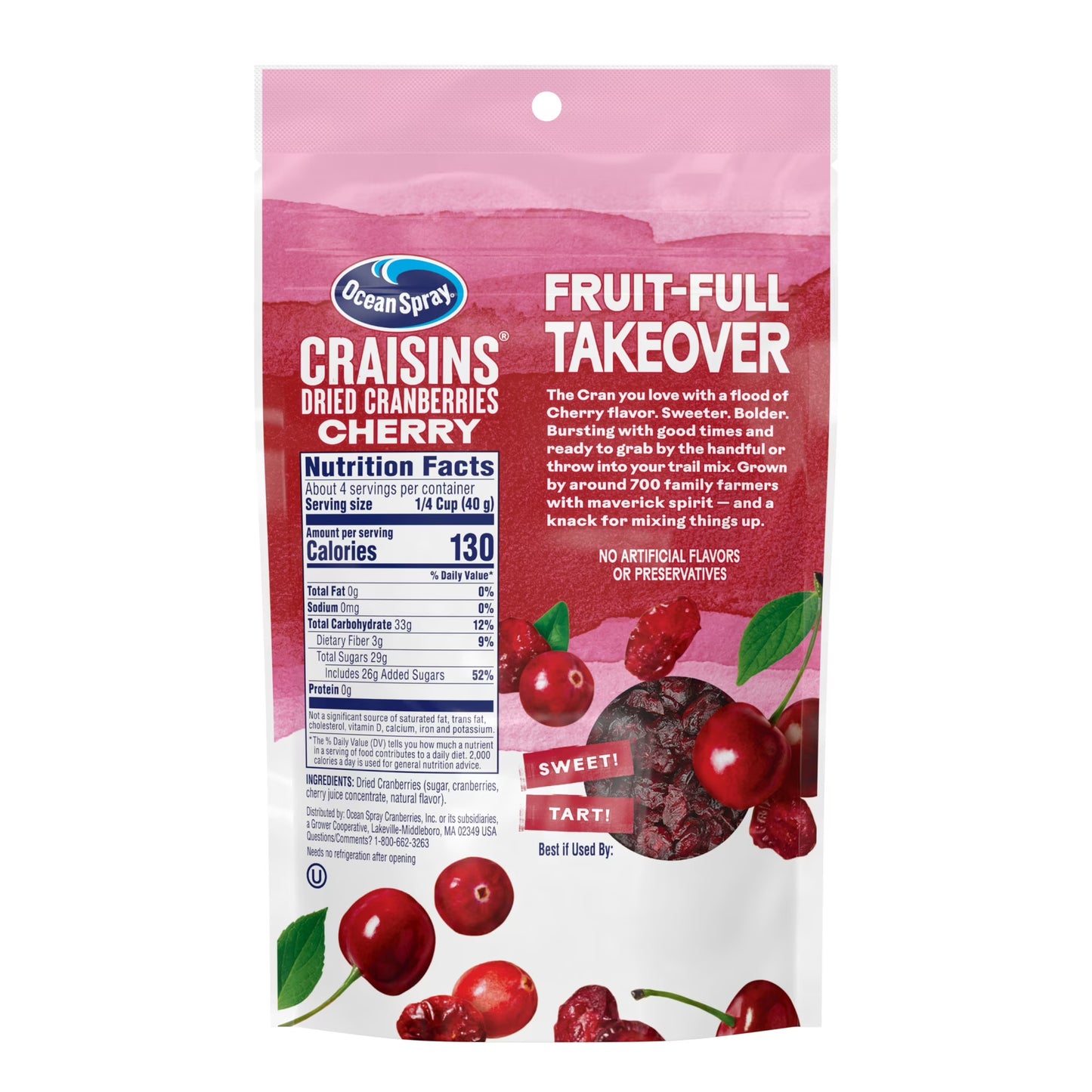 Ocean Spray Craisins Infused with Cherry Juice 6oz