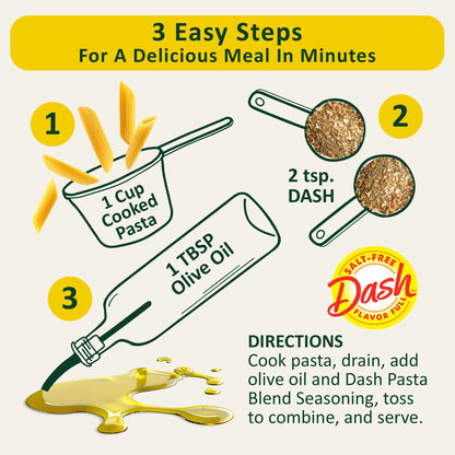 Dash Pasta Blend Garlic Pesto, Salt Free Seasoning Blend, 2.0 oz Bottle