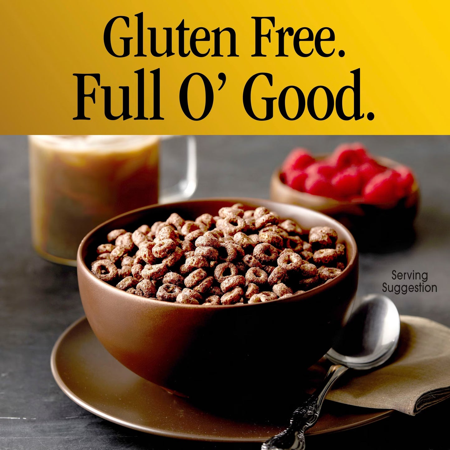 Chocolate Cheerios, Heart Healthy Gluten Free Breakfast Cereal, Family Size, 19.2 oz