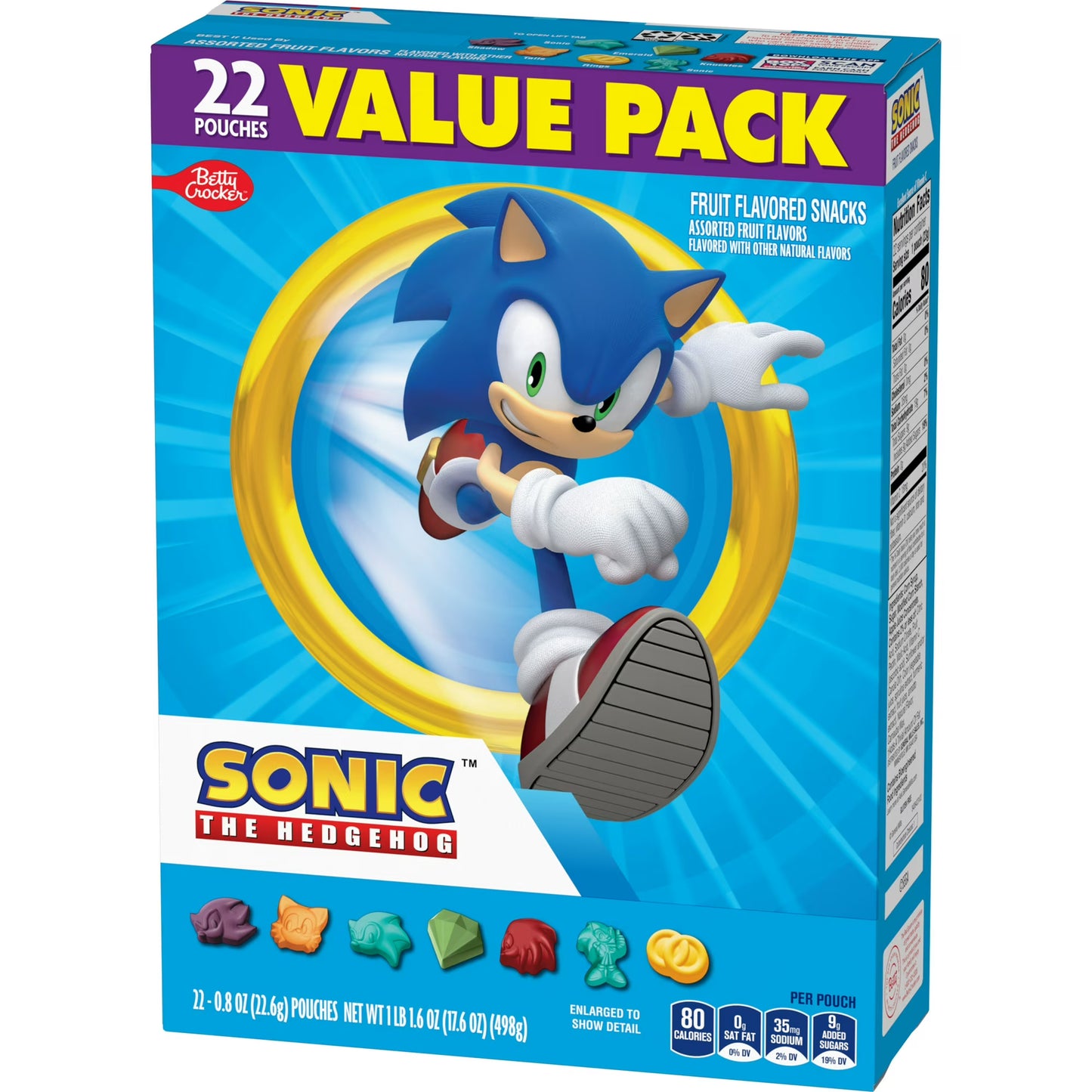 Sonic Fruit Flavored Snacks, Fat Free and Gluten Free, Value Pack, 17.6 oz, 22 Pouches