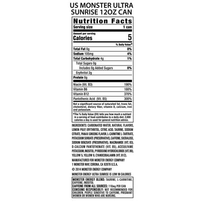 Monster Energy, Ultra Sunrise, 12 fl oz, Can
