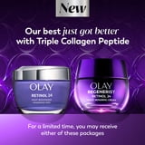 (2 pack) Olay Regenerist Retinol 24 Night Cream for Women, Anti-Aging Moisturizer, Fragrance-Free, Non-Greasy, Anti-Wrinkle, Hydrating Skin Care with Triple Collagen Peptide