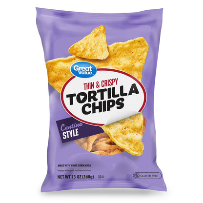 Great Value Thin and Crispy Cantina Style Tortilla Chips, 13 oz