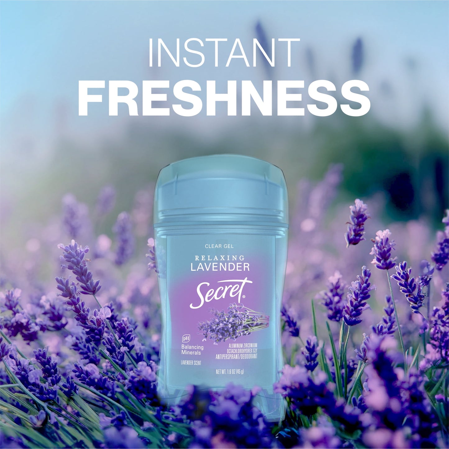 Secret Fresh Clear Gel Antiperspirant and Deodorant for Women, Relaxing Lavender, 3 Pack, 3 x 2.6 oz