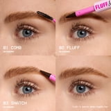NYX Professional Makeup Fluff & Snatch Eyebrow Pencil, Eyebrow Powder Pen, Black, 0.04 oz