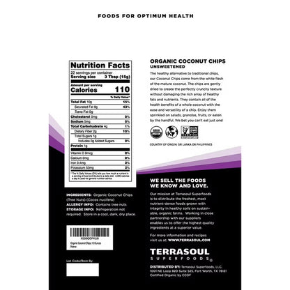 Terrasoul Superfoods Organic Raw Coconut Chips (Organic), 12 Oz