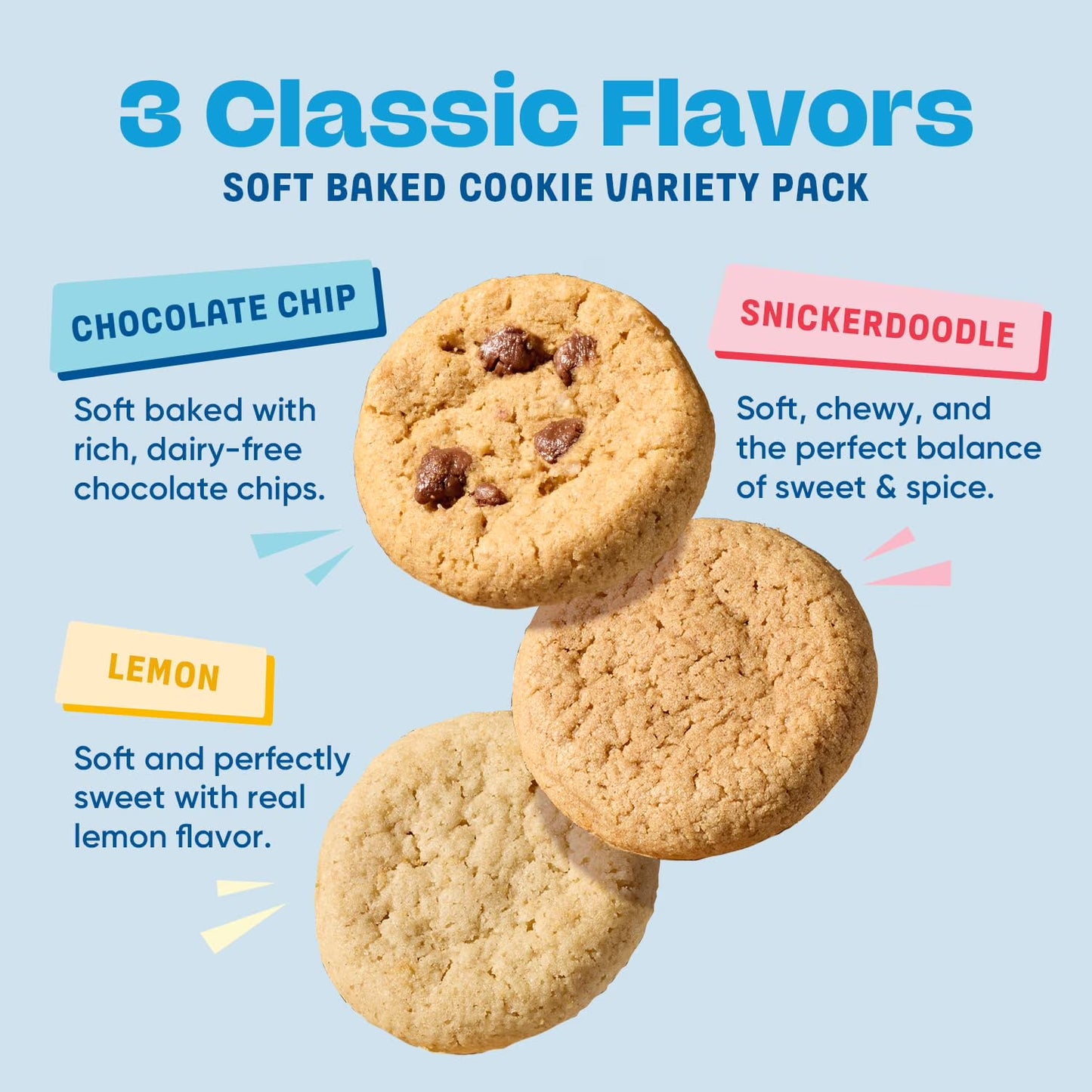 Gluten Free Partake Cookies & Cracker Variety Pack (Soft Baked Chocolate Chip, Classic Graham Cracker, Vanilla Wafer) - Vegan - Free From the Top 9 Allergens - (3 Pack, 5.5oz Boxes)