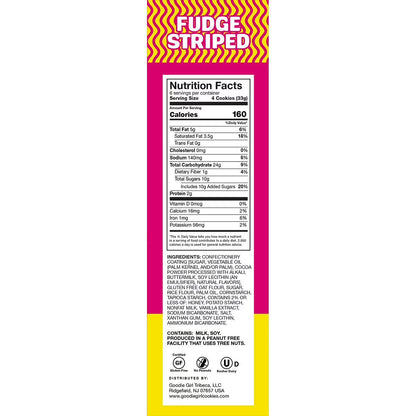 Goodie Girl Cookies Gluten Free Baked Fudge Striped Cookies, Shelf-Stable, 7 oz