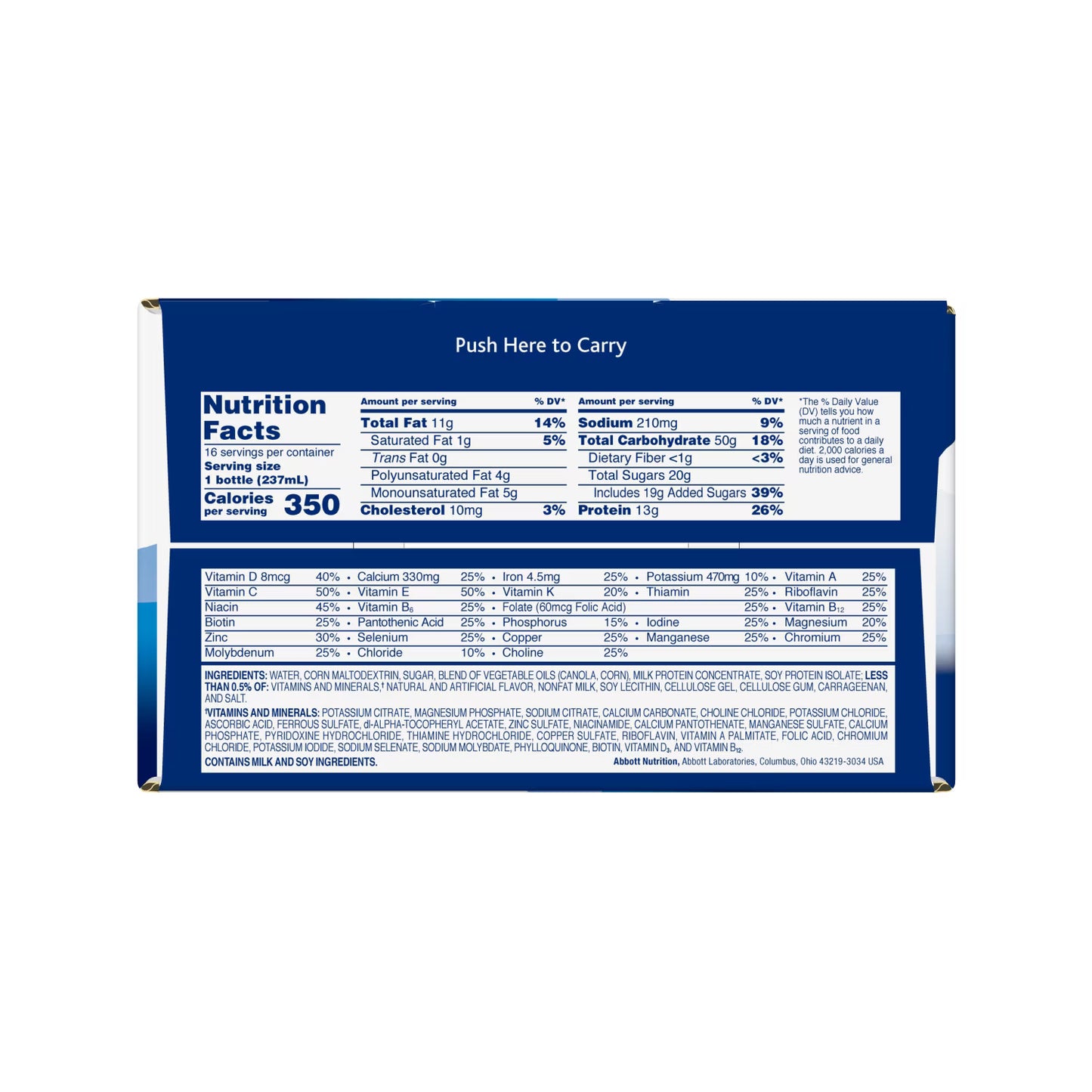 Ensure Plus Meal Replacement Nutrition Shake, Vanilla, 16g Protein, 8 fl oz - 16 Pack
