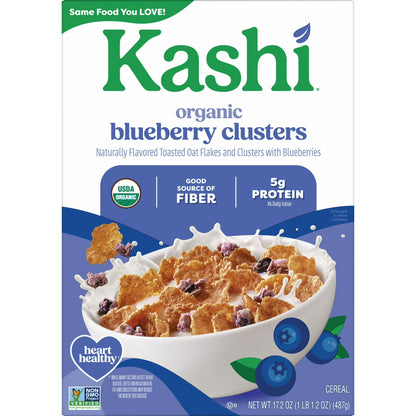 Kashi Blueberry Clusters Breakfast Cereal Box, 17.2 oz