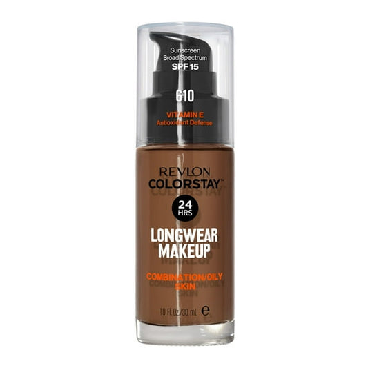 Revlon ColorStay Liquid Foundation Makeup, Matte Finish, Combination/Oily Skin, SPF 15, 610 Espresso, 1 fl oz