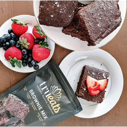 TruEats Brownie Mix: Low Glycemic, Protein & Fiber Rich, Gluten Free, Grain Free, Dairy Free, Diabetic Friendly, Vegan Friendly, Plant Based, Sweetened with Monk Fruit Sweetener