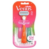 Venus Tropical Women's 3 Blade Disposable Razor, 3 count, Multi-Color