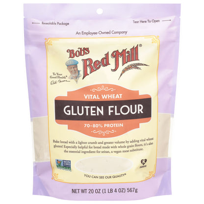 (4 pack) Bob's Red Mill Vital Wheat Gluten Flour, 20 oz