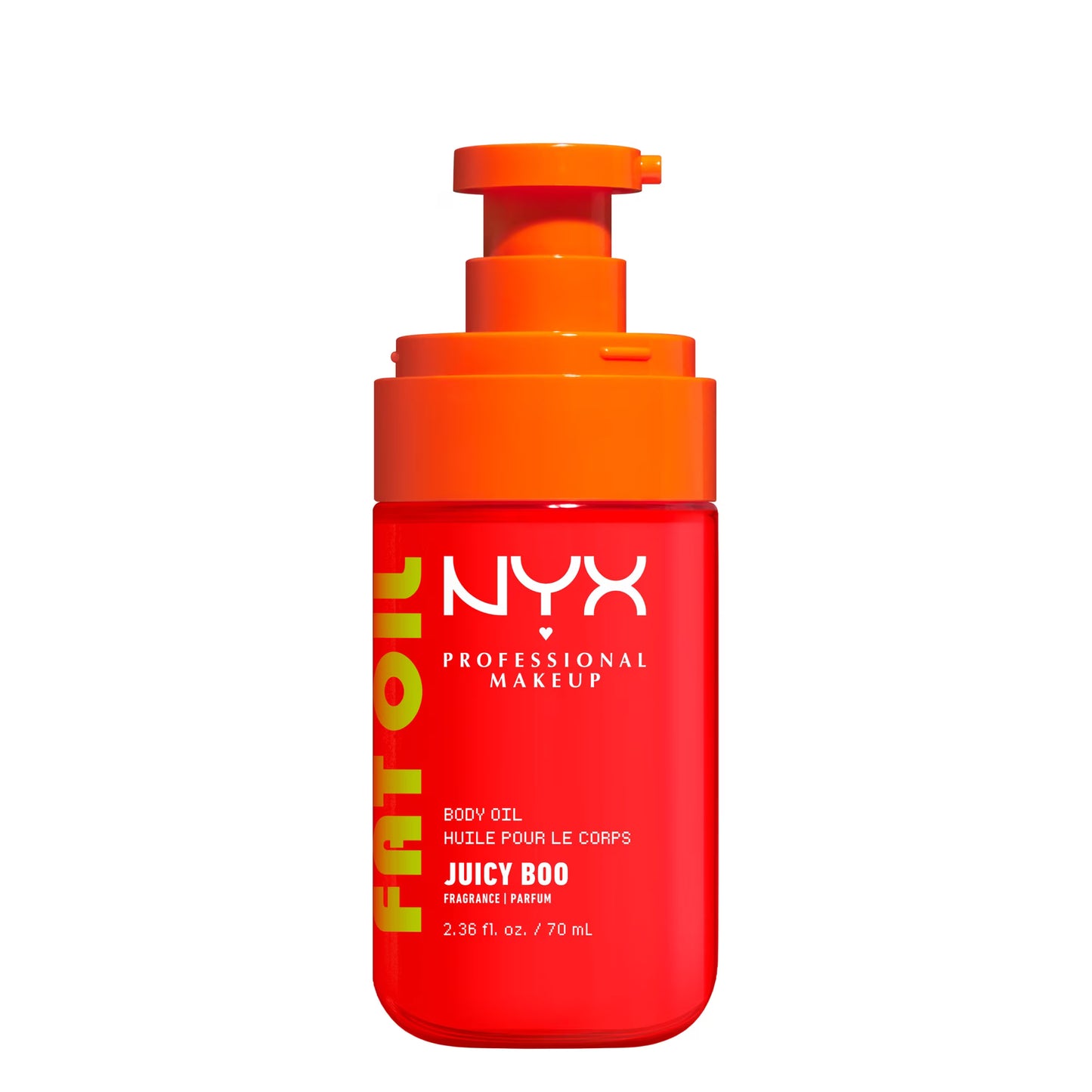 NYX Professional Makeup Fat Oil Hydrating Body Oil for Body Glow with Avocado Oil & Vitamin C, Juicy Boo, 2.36 fl oz