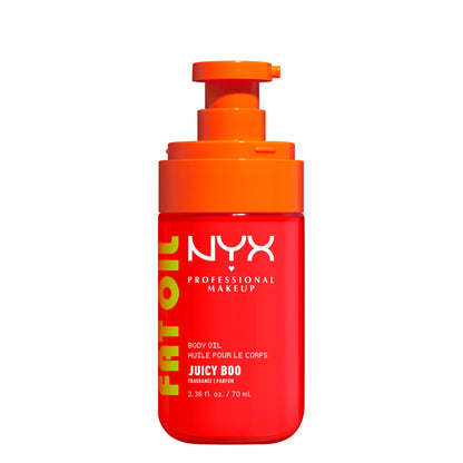NYX Professional Makeup Fat Oil Hydrating Body Oil for Body Glow with Avocado Oil & Vitamin C, Juicy Boo, 2.36 fl oz