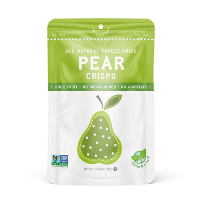 Nature’s Turn Freeze-Dried Pear Crisps, No Added Sugar, Healthy Natural Fruit Crisp Snack for School Lunches, 6 Pack (1.2 oz Each)