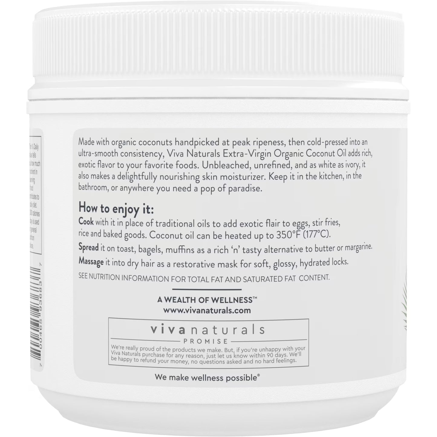Viva Naturals Organic Extra Virgin Coconut Oil, 32 fl oz (946 ml)