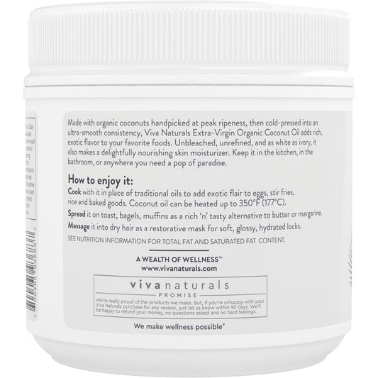 Viva Naturals Organic Extra Virgin Coconut Oil, 32 fl oz (946 ml)