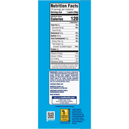 TEDDY GRAHAMS Honey Graham Snacks, 10 Kids Snack Packs