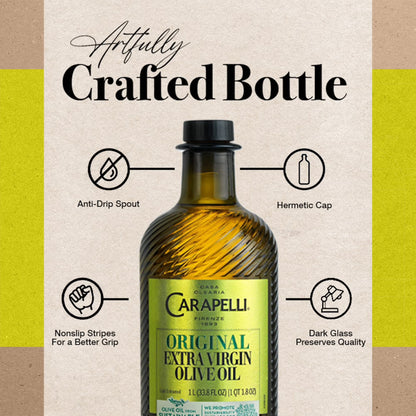 Carapelli Original Extra Virgin Olive Oil, Cold Extracted, Contains Polyphenols and Antioxidants, 16.9 fl oz