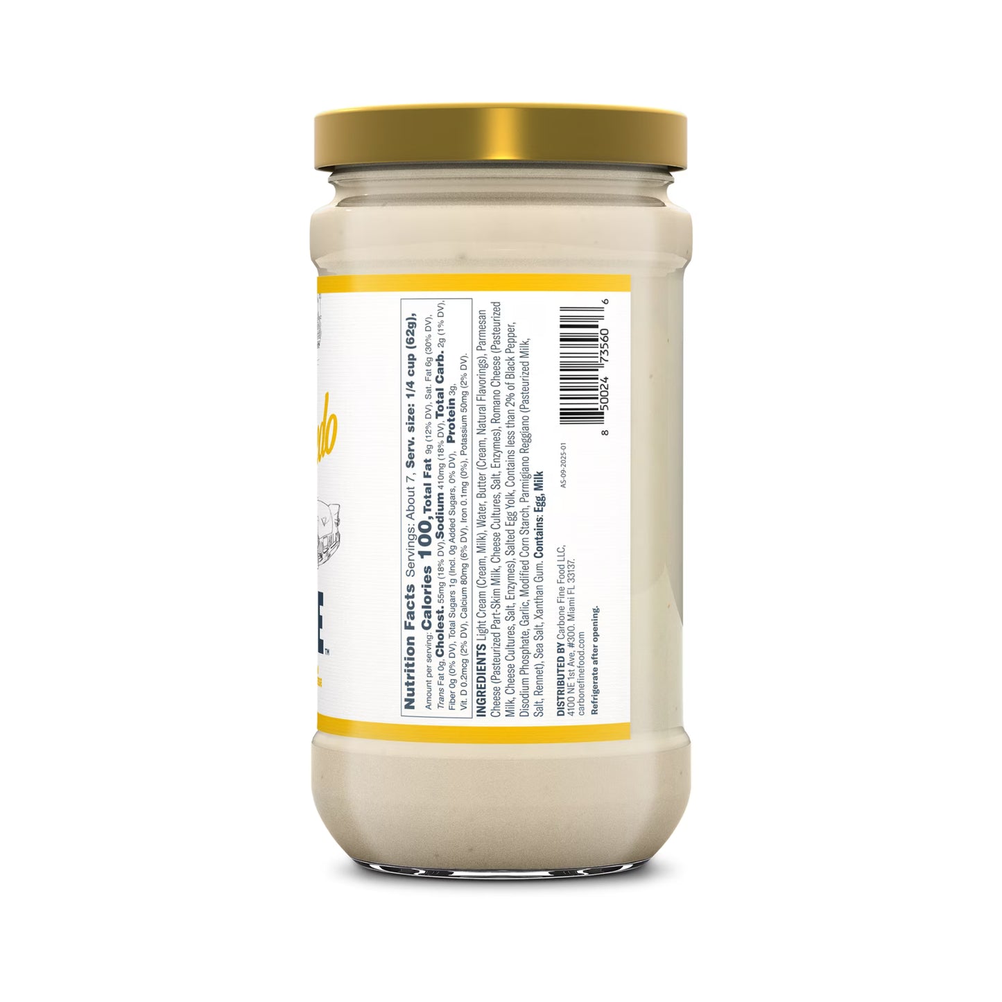 (2 pack) Carbone Fine Foods Alfredo Sauce, 15 oz