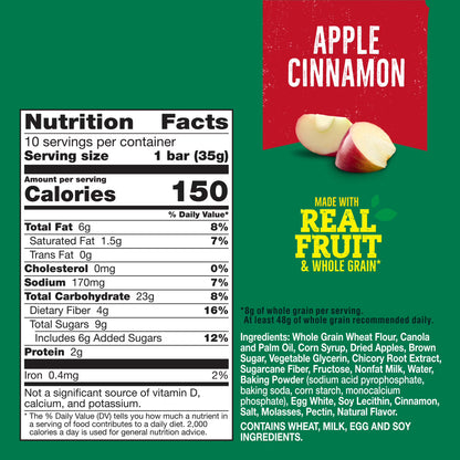 (6 pack) Nature Valley Soft Baked Muffin Bars, Apple Cinnamon, Snack Bars, 10 Bars, 12.4 oz