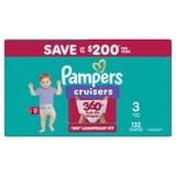 Pampers Cruisers 360 Baby Diapers Size 3, 132 Count (Select for More Options)