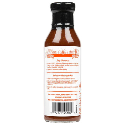 HERDEZ Habanero Pineapple Mexican-Style BBQ Sauce Hot, 12oz Glass Bottle