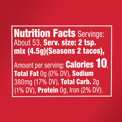 McCormick Original Taco Seasoning Mix, 8.5 oz Bottle