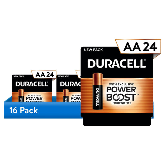 (16 pack) Duracell PowerBoost AA Batteries, 16 Pack, 384 Count