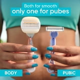 Venus for Pubic Hair & Skin Women's Disposable Razor, 4ct, Multi-Color