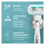Venus Deluxe Smooth Sensitive Razor for Women, 5 blades, Manual Razor, Handle + 2 Razor Blade Refills, Silver