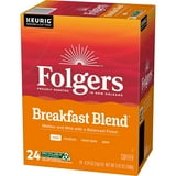 Folgers Breakfast Blend, Mild Roast Coffee, Keurig K Cup Pods, 24 Count Box