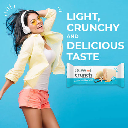 Power Crunch Protein Energy Bars, Vanilla Cream 1.4oz, 5 Count Carton