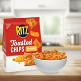 (3 pack) RITZ Toasted Chips Cheddar Crackers, Party Snacks, 8.1 oz