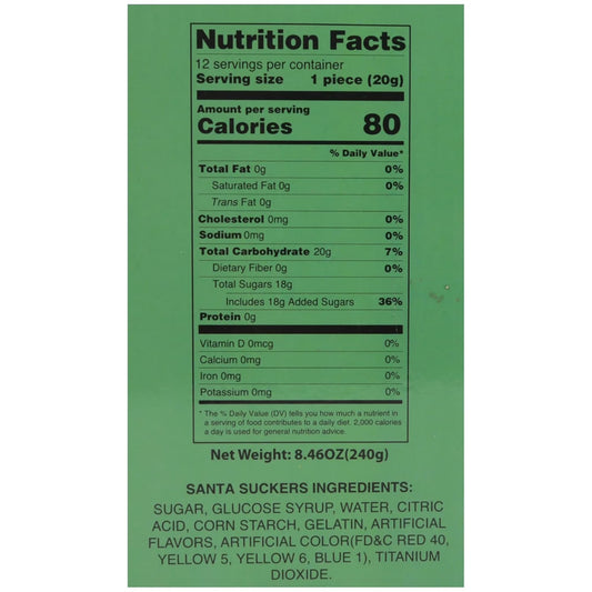 Christmas Santa Suckers, Holiday Stocking Stuffers, 12 Count Box, 9.6 Ounces
