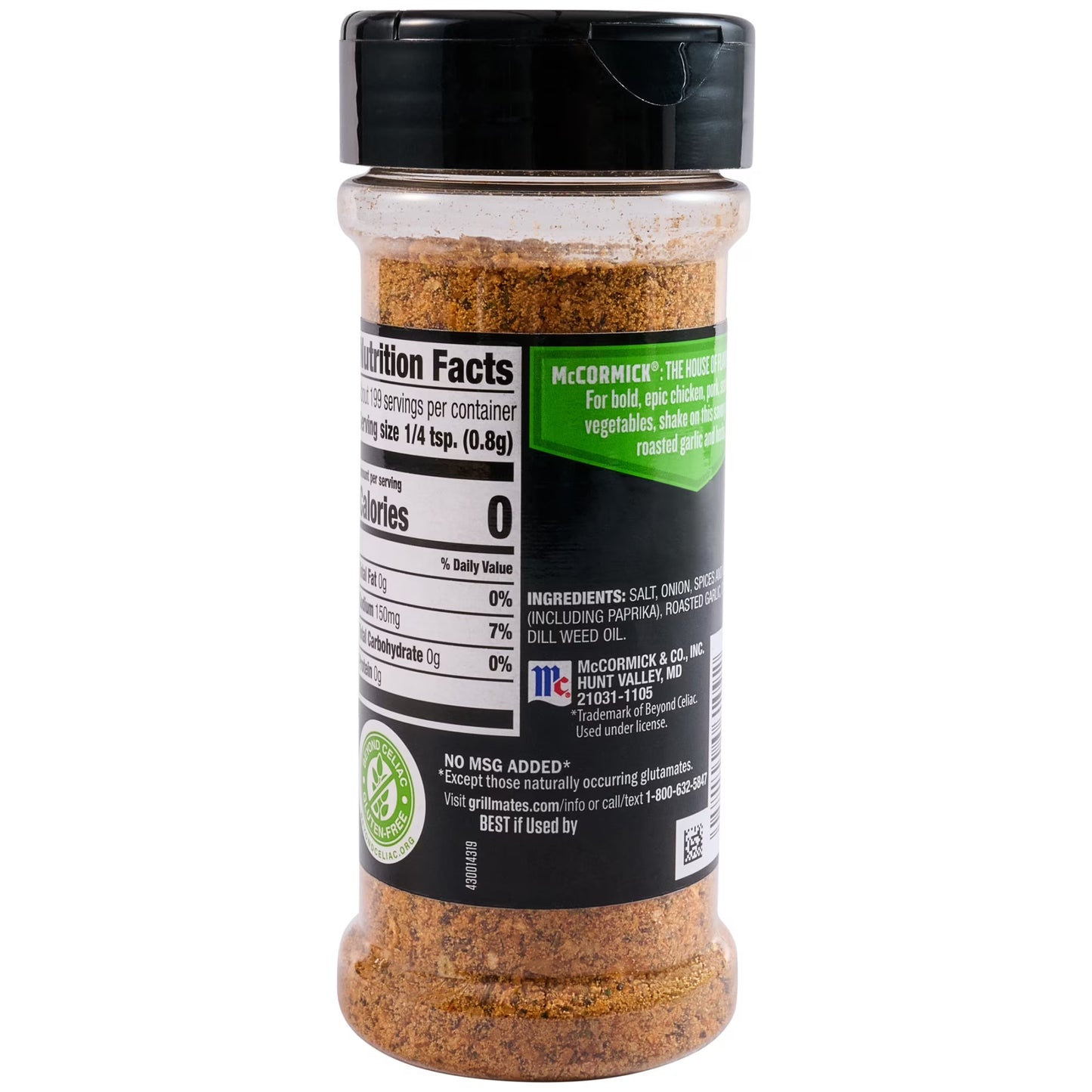 Grill Mates Roasted Garlic and Herb Seasoning, 5.64 oz Bottle