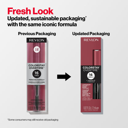 Revlon ColorStay Overtime Longwearing Gloss Lipstick with Vitamin E, 370 Everlasting Rum, 0.07 fl oz