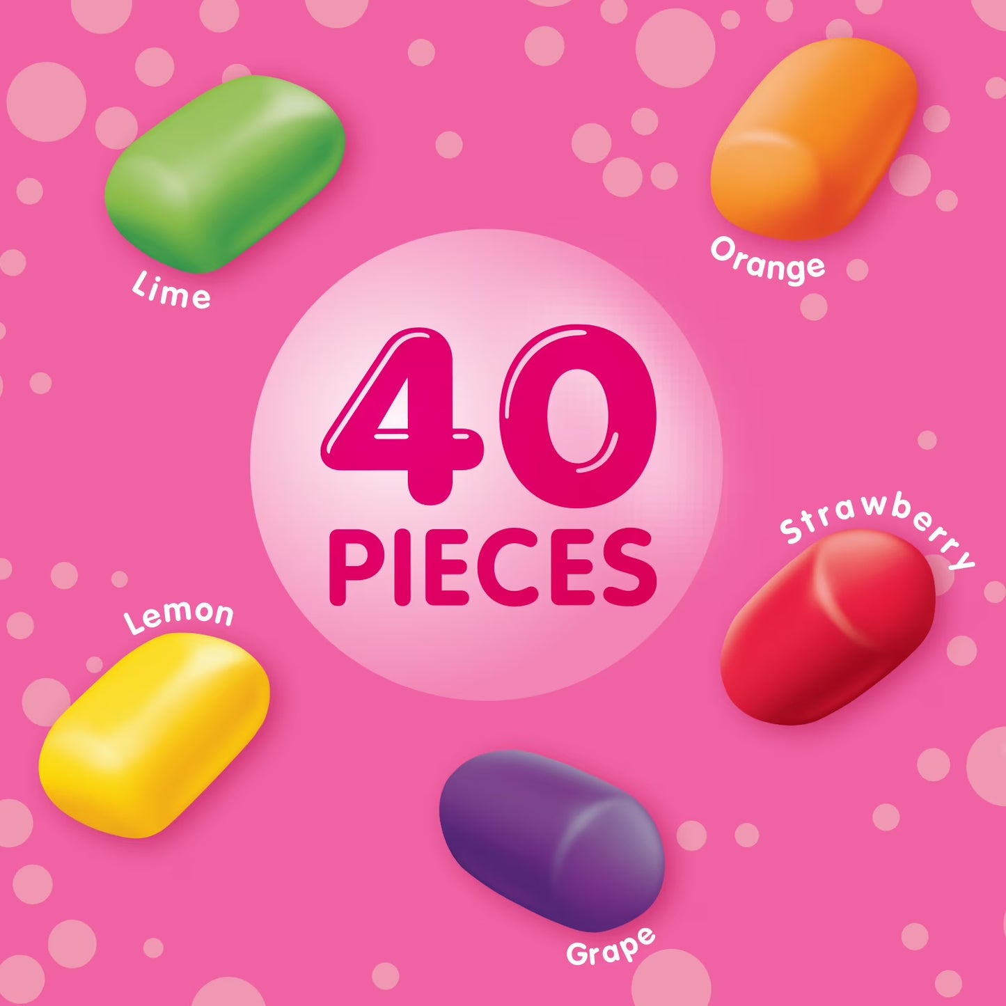 Hubba Bubba Minis Skittles Flavored Bubble Gum - 40 Ct Resealable Bottle