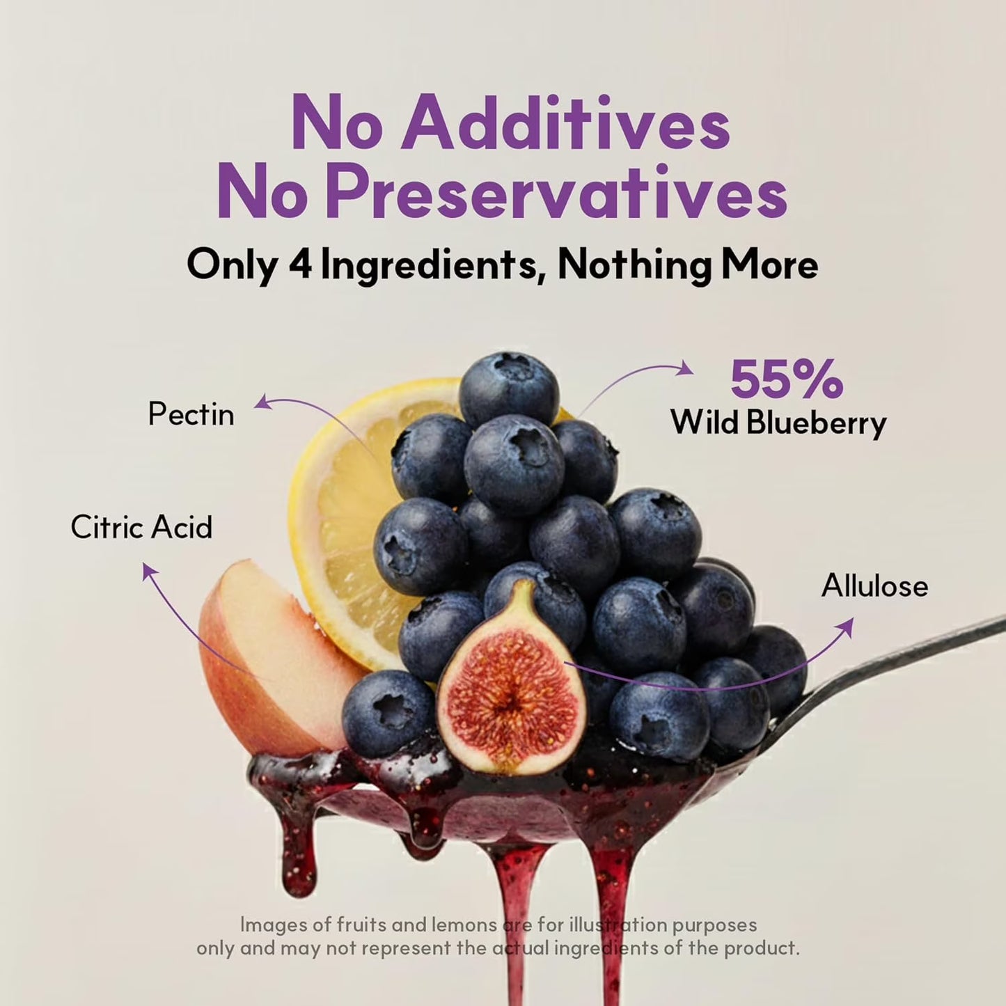 My Normal Low Calorie Blueberry Jam – Diabetic-Friendly, Canadian Blueberry 55% Fruit Jelly with Allulose, Keto & Zero Sugar Jam - Only 4 Ingredients, No Artificial Additives (320g, 11.28 oz)