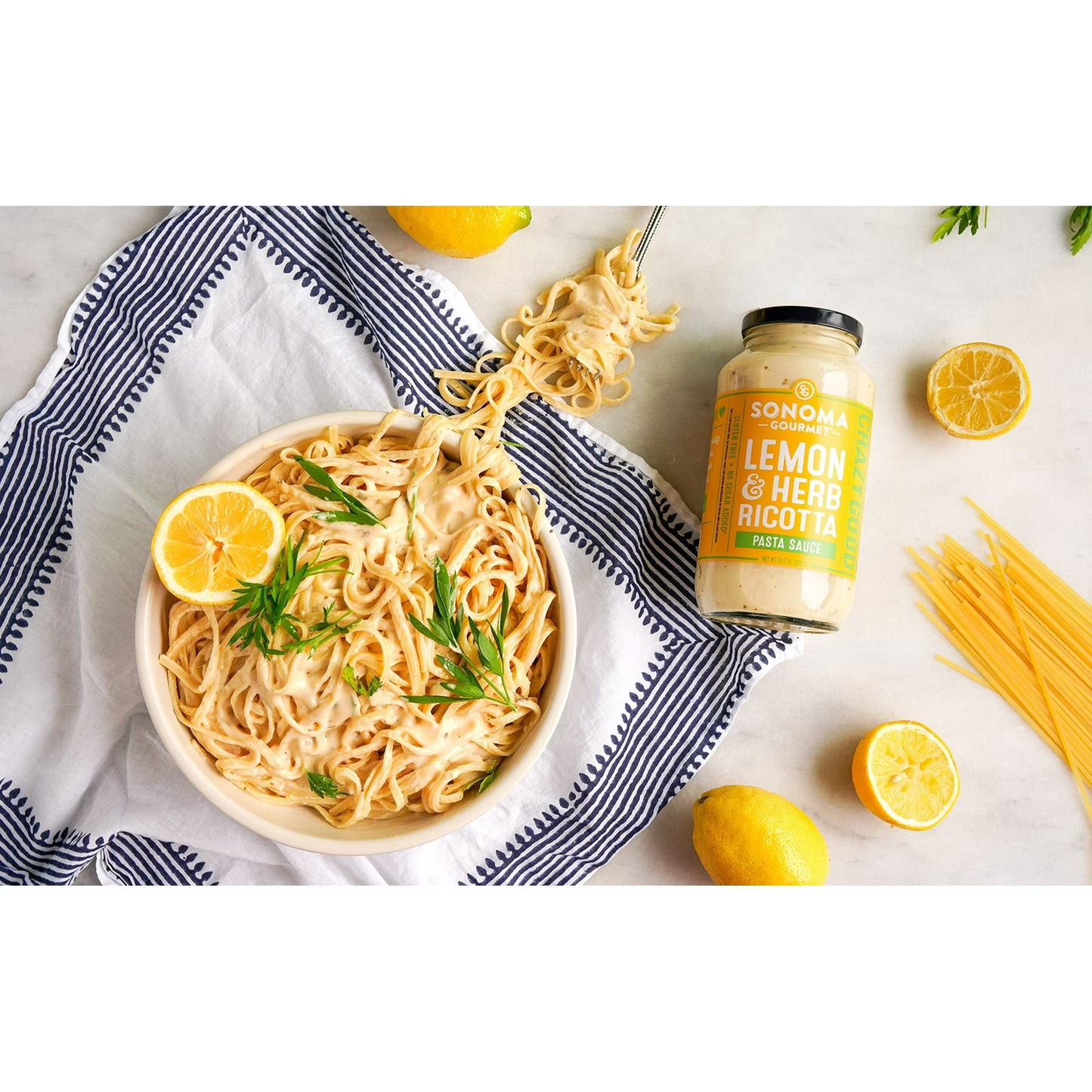 Sonoma Gourmet Lemon and Herb Ricotta Pasta Sauce 24.5 Ounce