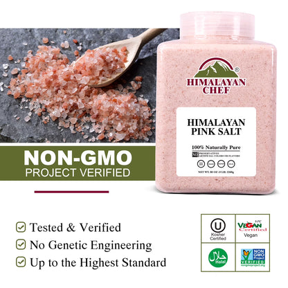 Himalayan Chef Himalayan Pink Salt Fine Grain, Plastic Jar-5 lbs