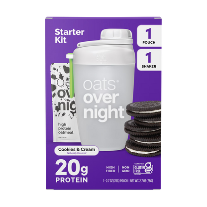 Oats Overnight High Protein Starter Kit - Cookies & Cream with Shaker Bottle