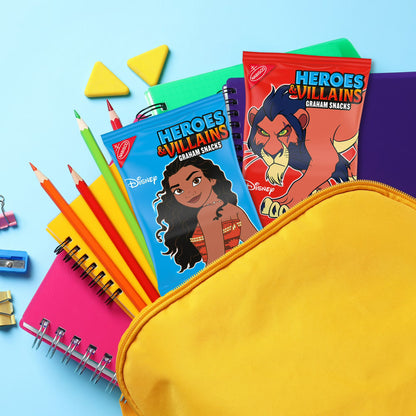 Disney Heroes and Villains Graham Snacks, Custom Cookies Variety Pack, Kids Snacks, 10 Snack Packs
